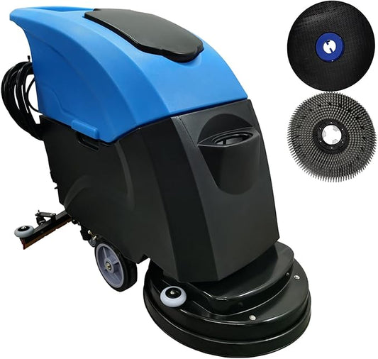 Floor Scrubber Machine 20" Cleaning Width, Dual Tanks Total 23.5 Gallons for Mall/Hotel/Office/Factory 110V
