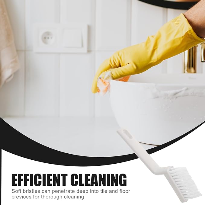 DECHOUS Grout Cleaner Brush and Floor Scrubber Brush with Handle for Shower Kitchen Bathroom Baseboard Cleaning Tool 2pcs Set