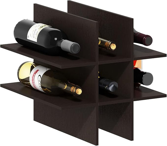 Furinno Cubicle Cube Insert, 9-Compartment Cube Organizer, Fits into Furinno Extra Thick Cubes, for Organizers and Storage, Black Dark Oak (Does not fit IKEA Kallax Shelving)