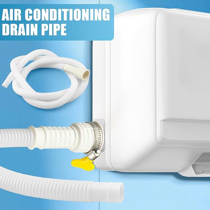 Dehumidifier Drain Hose with Cuttable Rubber Adapter and Connect Clamp, Air Conditioner Drain Hose, Universal Flexible AC and Dehumidifier Replacement Hose(Color:2m/6.56ft)