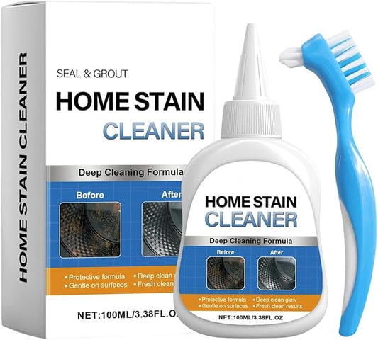Home Stain Cleaner Gel 7oz, Deep Cleaning Gel with Brush for Tile Grout, Washing Machine Seals, Fridge Rubber, Wall & Shower Stains, Household Cleaning Solution for Bathroom (2)
