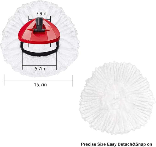 4 Pack Spin Mop Replacement Head Mop Refill Compatible with Oceda Triangle Swivel Mops Microfiber Swivel Mop Refill,Deep Clean,Machine Washable and Easy to Replace