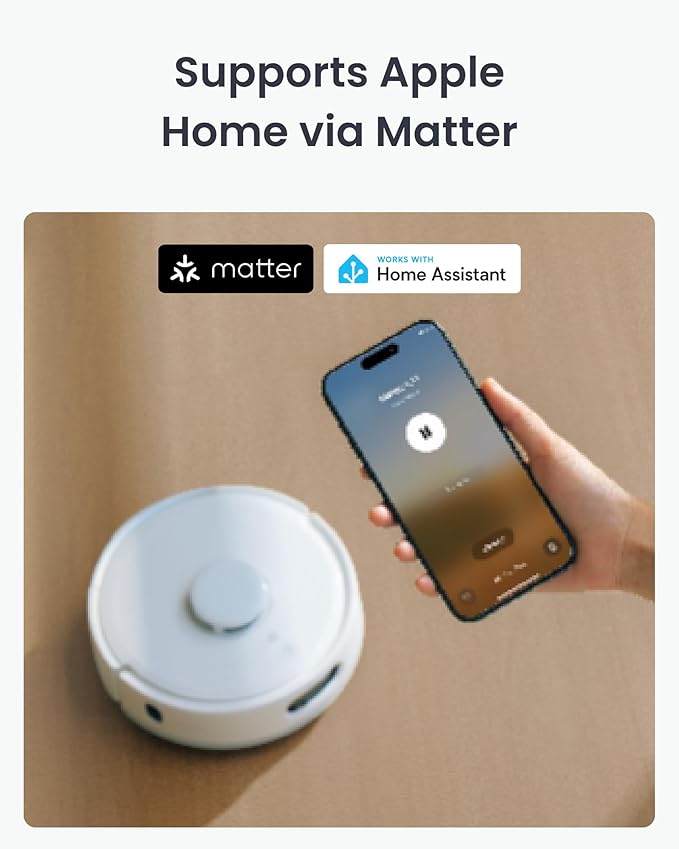 SwitchBot K11+ Robot Vacuum & Mop with Matter, 6000Pa Suction, 90-Day Hands-Free Self-Emptying, LDS Navigation, 3.6″ Ultra-Slim, Anti-Tangle for Pet Hair, Works with Alexa, Google Home, Apple Home