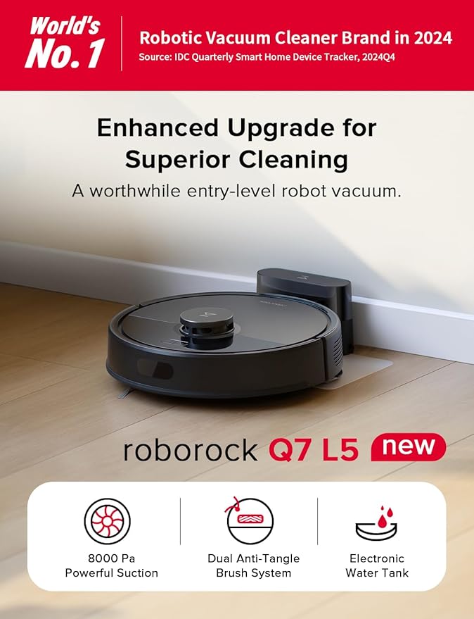 roborock Q7 L5 Robot Vacuum Cleaner and Washable Filter Bundle