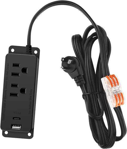 Gun Safe Power Outlet Kit, Gun Safe Accessory Electrical Outlet with USB C Port. Hidden Drawer Outlet Accessories for Interior Dehumidifiers and Lights (10FT)