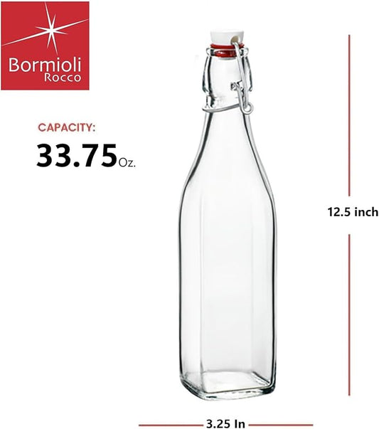 Bormioli Rocco Square Swing Bottle 33.75 Ounce
