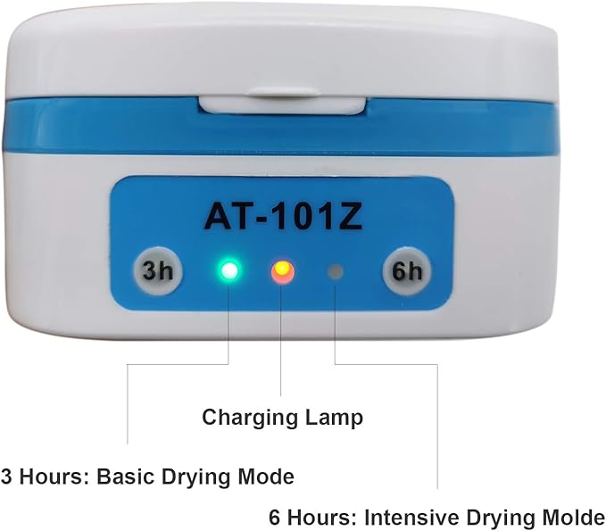 LINKIM Automatic Hearing Aid Dryer & Dehumidifier - Ultra Fast Electronic Dry Box for Hearing Amplifiers & Cochlear Implants Removes Sweat & Moisture