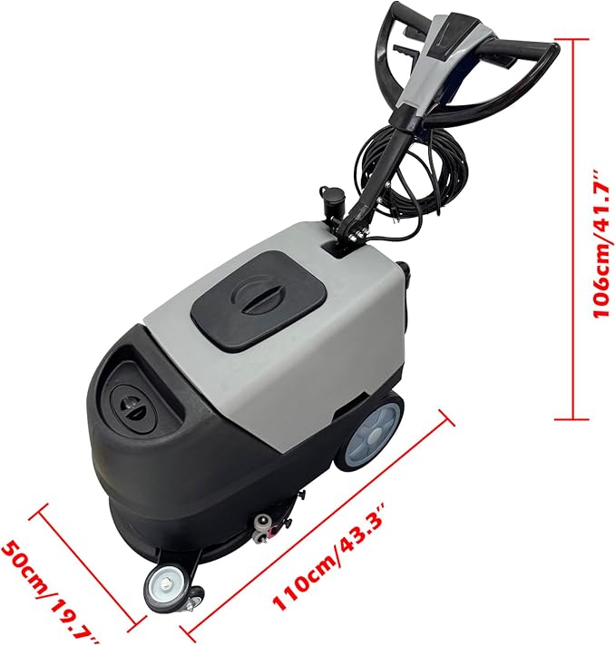 Commercial Auto Floor Scrubber Machine 13.2 Gallons Dual Tanks