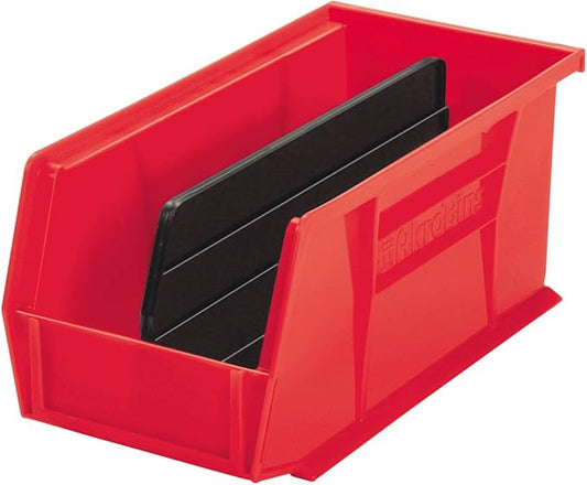 Akro-Mils 40245 Plastic Length Dividers for AkroBins Stackable Storage Bins Models 30240, 30245, Custom Storage Inserts for Tools, Crafts & Supplies, 6-Pack, Black