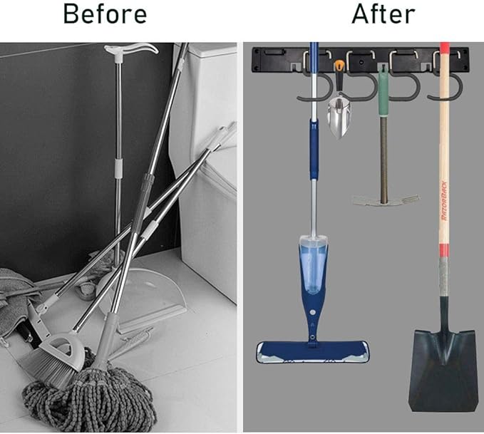 Twinkle Star Garage Tool Organizer Wall Mount, Mop Broom Holder, Wall Holders for Tools, 4 Pack