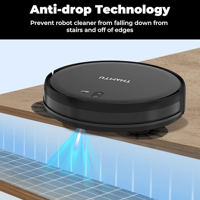 Robot Vacuum and Mop Combo, Slim 2-in-1 Vacuum Robotic with Strong Suction, Auto-Charging, Scheduling, Smart Robot Vacuum Cleaner Ideal for Pet Hair, Hard Floors & Low-Pile Carpets