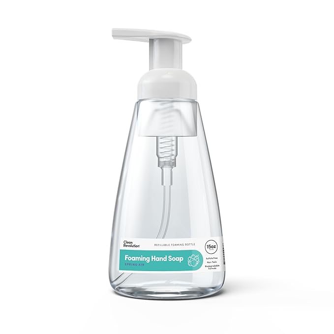 Clean Revolution Foaming Hand Soap | Gentle, Moisturizing | Ready To Use | Real Essential Oils | Spring Air | 15.25 Fl Oz - Made in USA