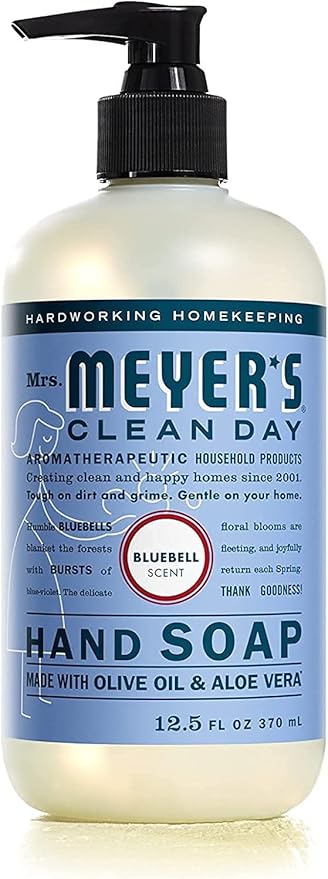 Mrs. MEYER'S Kitchen Set, Dish Soap, Hand Soap, and Multi-Surface Cleaner, 3 CT (Bluebell)