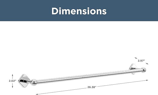 Franklin Brass Gainesville (1-Pack) 18'' Towel Rack w/ 6" Extender for Bathroom Polished Chrome Towel Bar for Bathroom Wall Mounted Towel Holder Rod GNV26-PC
