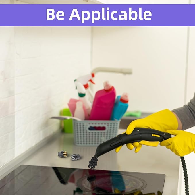 30Pcs Steam Cleaner Brush Head Attachments, M8 Steamer Mop Small Brushes Heads Replacement Accessories (Brass/Stainless Steel/Nylon Brushes)