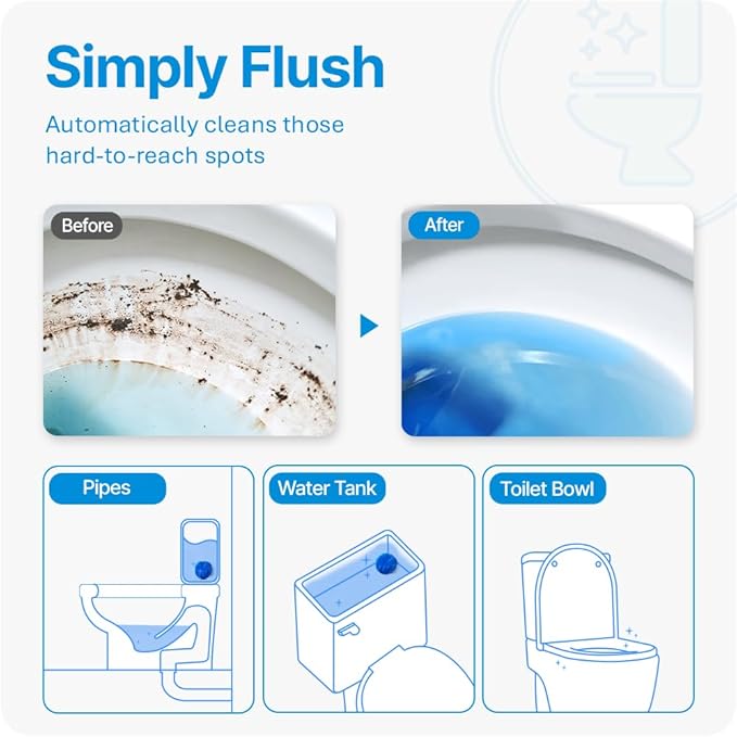 Disposable Toilet Bowl Cleaners(300 Tablets) Odor Eliminator, Fresh Scent, Multipurpose Residential and commercial Toilet Cleaners 2-3 week Lasting Toilet Bowl Cleaner