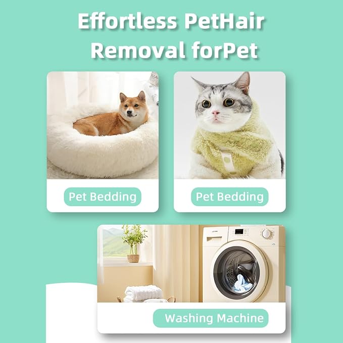 Pet Hair Remover for Laundry, Pet Hair Dissolver for Washing Machine, Deep Cleaning Washing Machine Cleaner, 14.3 Oz, 405g, HE/Top/Front-Load Compatible, 3 Sachets