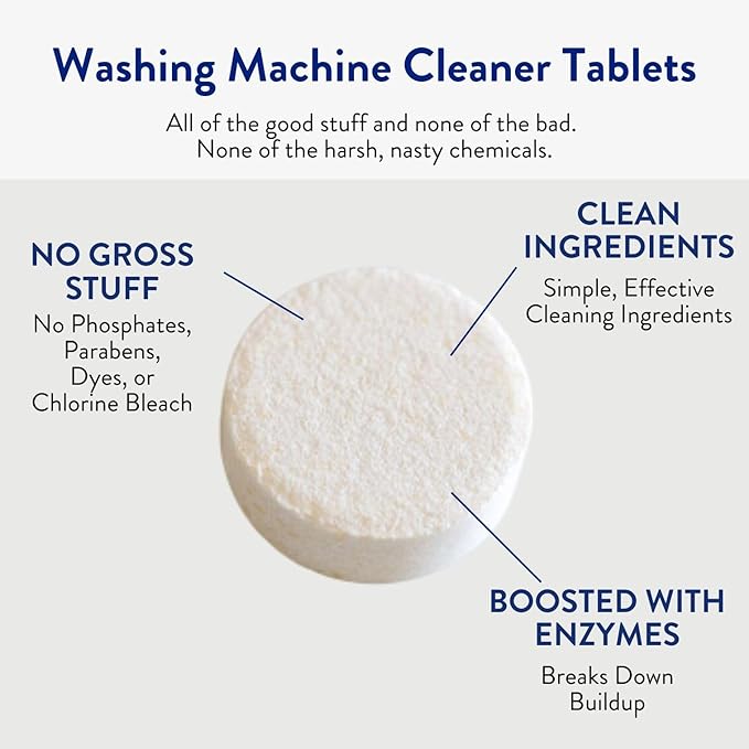 THE CLEAN PEOPLE Washing Machine Cleaner - Washer Machine Cleaner Tablets for Removing Odor, Grime & Scale Buildup - Front Load and Top Load Laundry Machine Cleaner - 20 Count