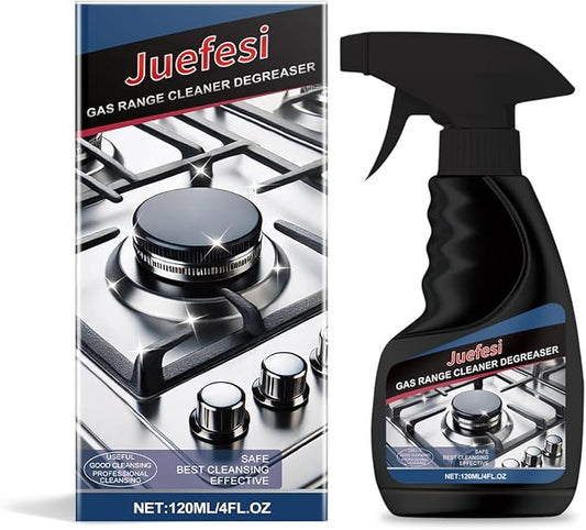 Gas Range Cleaner Degreaser,Effective Clean Up Kitchen Oil Stains,Grease & Grime Remover, Kitchen Cooktop Cleaning Spray, 4FL.OZ