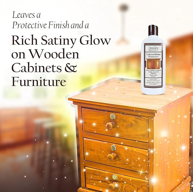 STANLEY HOME PRODUCTS Cabinet Shine Protector - Wood Polisher & Dust Cleaner For Wooden Furniture & Floor - Dust Cream & Hardwood Conditioner For Home & Office Patio (Pack of 2)