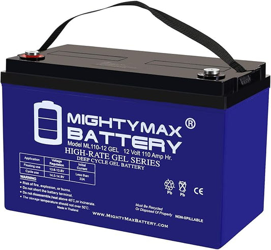 Mighty Max Battery 12V 110AH Gel Replacement Battery Compatible with Tennant T3 Walk Behind Floor Scrubber
