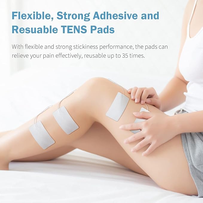 TENS Unit Replacement Pads 20 Pcs 2" x 4" Large Electrode Patches with Upgraded Self-Adhesive & Non-Irritating Design, Reusable 35 Times for Electrotherapy, Compatible with AUVON, TENS 7000