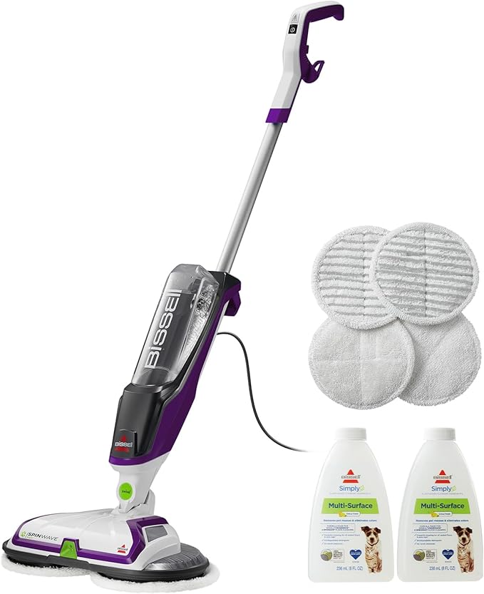 BISSELL® SpinWave Pet Hard Floor Corded Spin Mop Cleaner with Washable mop Pads for Sealed Hard Floors, 20399