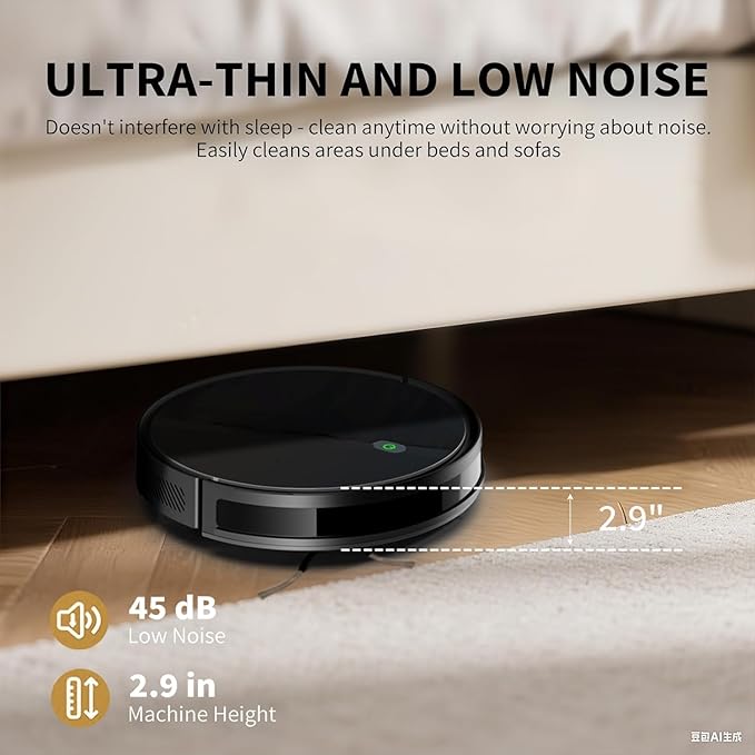 Robot Vacuum and Mop combo, 3500Pa Vacuum Cleaner Robot Navigation with high efficient roller brush, 60dB Robot Vacuum Cleaner with APP Control,Blue tooth, Ideal for Pet Hair, Carpets, Hard Floors