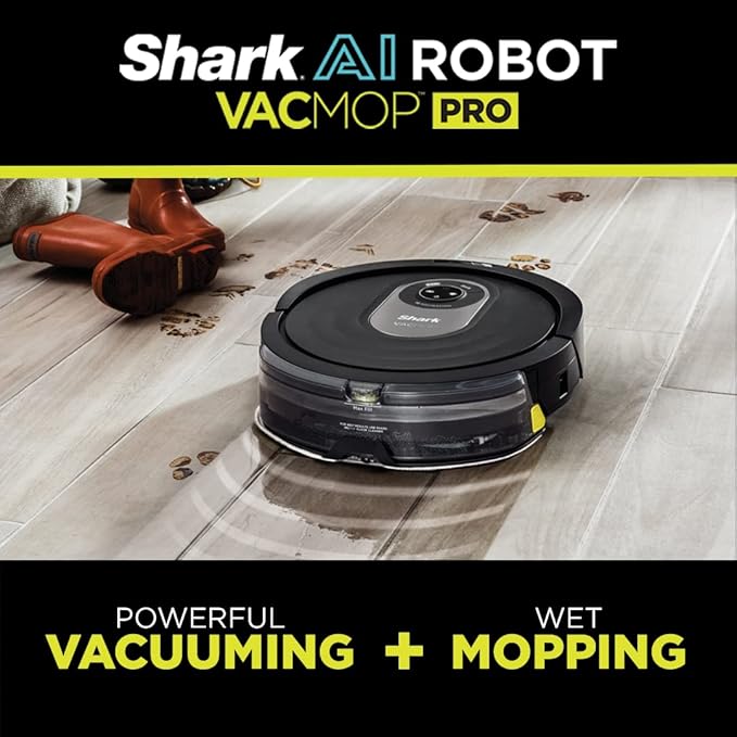 Shark AI Robot Vacuum & Mop with Self-Cleaning Brushroll for Floors, Carpet Black/Silver (RV2001WD) With LiDAR Navigation