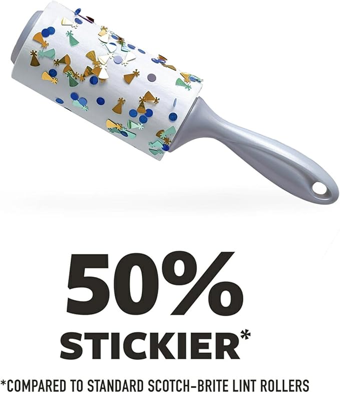 Scotch-Brite Extreme Clean Lint Rollers, 6 Rollers, 100 Sheets Per Roller, 600 Sheets Total, Reusable Lint Roller, Works Great on Pet Hair