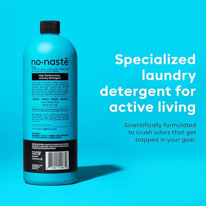 Nonaste Zen Fresh Activewear Laundry Detergent (32 Fl Oz, Pack of 1) – High Performance Detergent, Eliminates Trapped Sweat & Odors | Laundry Safe for Fabrics and Sportswear, Fresh Scent, 16 Loads
