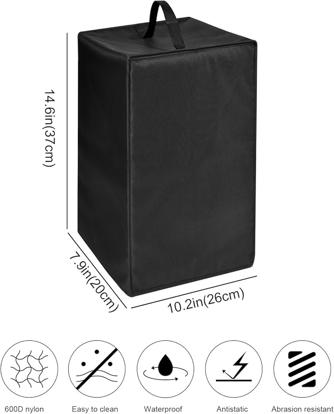 Dehumidifier Dust Cover Heavy Duty 600D Nylon Antistatic Waterproof Convenient Protective Case for Compatible with Dehumidifier CT11 for Home,95OZ (Black)