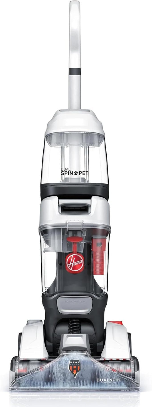 Hoover FH54020 Dual Spin Pet Carpet Cleaner Machine, Upright Deep Cleaning Shampooer, Dual Brush Roll System, Lightweight Carpet Washer for Home