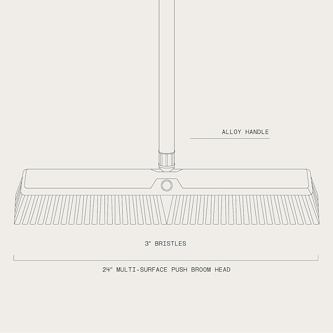 Large 24'' Multi-Surface Push Broom with Alloy Handle