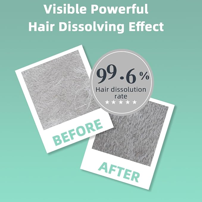Pet Hair Remover for Laundry, Pet Hair Dissolver for Washing Machine, Deep Cleaning Washing Machine Cleaner, 14.3 Oz, 405g, HE/Top/Front-Load Compatible, 3 Sachets