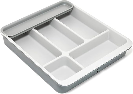 Joseph Joseph DrawerStore Expanding Flatware Cutlery Organizer, Expandable Utensil Tray for Kitchen Drawer, Recycled Plastic