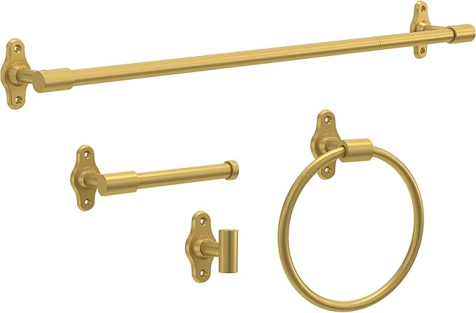 Franklin Brass Calloway (1-Pack) Towel Hooks Satin Gold Single Bathroom Hooks Wall Mounted for Robes & Towels Hand Towel Hook Holder Kitchen, Bathroom Accessories CLWY35-SG