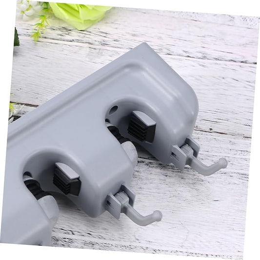 PRETYZOOM Broom Hanger Wall Mount Slot Hook Mop Broom Holder Wall Mounted Brush Organizer