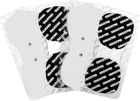 Tens Unit Wireless Electrode Pads, Replacement Electrode Pads with Standard 3.5mm Snap-on Connectors(4PCS/Set) (White)