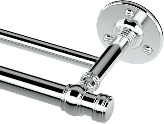 Gatco 4414 Cafe Double Towel Bar, Chrome/Wall Mounted 26 Inch Double Towel Holder Rack for Bathroom