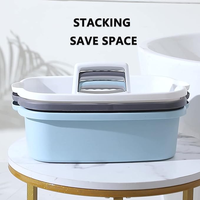 Large Cleaning Supplies Caddy Portable Shower Basket Supply Organizer with Handle Plastic Bucket Tool Storage for Bathroom, Bedroom, Kitchen, College Dorm, Garden, Dark Gray 2 Pack