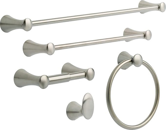 Delta Lahara (1-Pack) Toilet Paper Holder Brilliance Stainless Steel Tissue Roll Holder for Bathroom Organization and Storage Spring Loaded Toilet Tissue Holder Wall Bathroom Accessories D73850-SS
