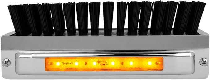 GG Grand General Chrome Aluminum 7-1/2" (L) x 2-5/8" (H) x 3" (D) Boot Caddies, black brush w/amber/clear led, 98981