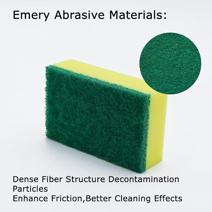 Kitchen Cleaning Sponge,Heavy Duty,Non-Scratch,High Density and for Multi-Surface Use (Homes & Offices) - 6 Pack (Yellow/Green)