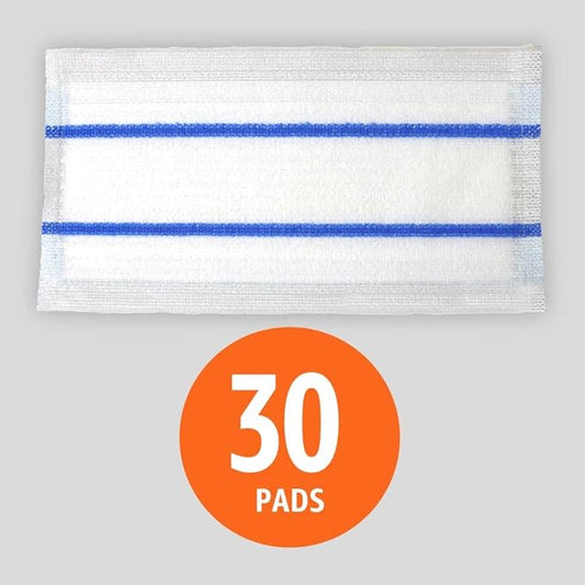 Amazon Basics Heavy Duty Disposable Floor Cleaning Mopping Pads with Absorbent Microfiber, Fits Swiffer WetJet Mopping Systems, 30 Count