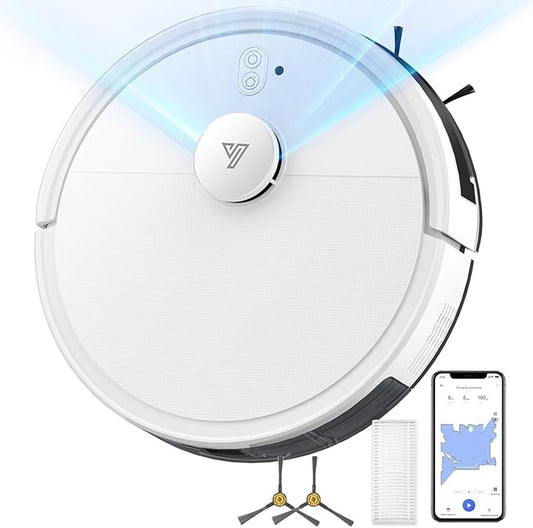 Robot Vacuum and Mop Combo, Robotic Vacuums with LiDAR Navigation, Smart Mapping, Strong Suction, with WiFi/App/Alexa/Voice Control, Obstacle Avoidance, for Home, Wood/Hard Floors, Pet Hair