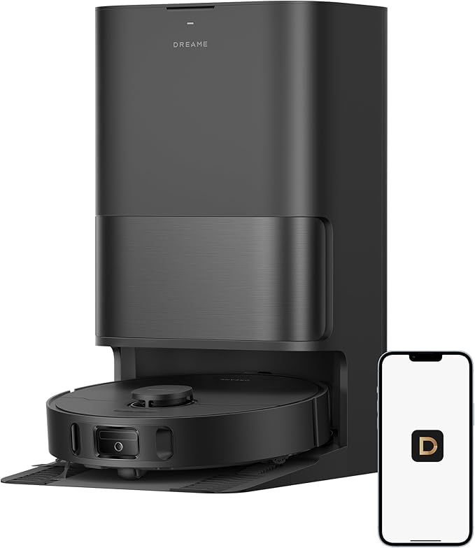 DREAME D30 Ultra Robot Vacuum and Mop, 25,000Pa Powerful Suction, All-in-One Base Station with 100 Days Auto-Empty, MopExtend Tech for Edge Cleaning, Smart Obstacle Avoidance, Black