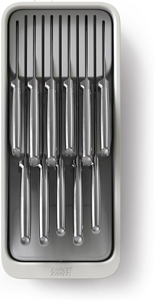 Joseph Joseph DrawerStore 2-Tier Knife Kitchen Drawer Organizer, Holds up to 11 Knives, Disassembles for Easy Cleaning, Recycled Plastic