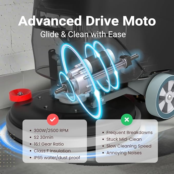 AF2217 Self-Propelled Floor Scrubber with Traction Drive, Complete Kit – 22" Path, 17-Gal, Lithium Battery, Heavy-Duty & High-Efficiency Cleaning for Warehouses, Schools, Hospitals, and Malls