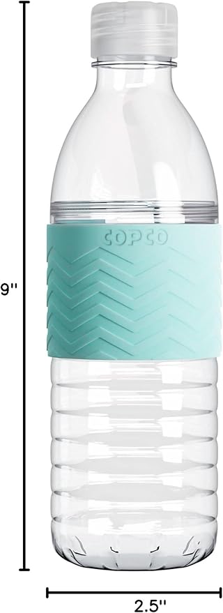 Copco Hydra 16.9 oz Water Bottle with Leak-Proof Lid - Tritan Reusable with Textured Grip Sleeve - BPA-Free, Shatter-Resistant, Dishwasher Safe for Travel, Gym, Work, Outdoors (Robins Egg Blue)